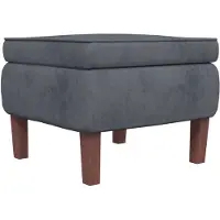 vidaXL Tabouret avec pieds en bois Gris foncé Velours