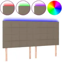 vidaXL Tête de lit LED Taupe 180x5x118/128 cm Tissu
