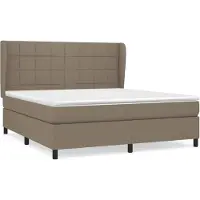 vidaXL Lit boxspring avec matelas Taupe 160x200 cm Tissu