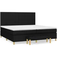 vidaXL Lit boxspring avec matelas noir 200x200 cm tissu