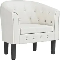 vidaXL Chaise cabriolet blanc similicuir
