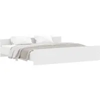 vidaXL Cadre de lit avec tête et pied de lit blanc 200x200 cm