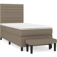 vidaXL Lit boxspring avec matelas Taupe 90x200 cm Tissu