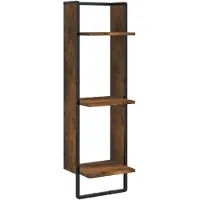 vidaXL Étagère murale 3 niveaux chêne fumé 30x25x100cm bois ingénierie