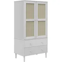 vidaXL Armoire SENJA aspect rotin blanc 90x55x175 cm bois de pin