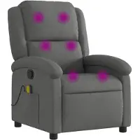 vidaXL Fauteuil de massage gris foncé Tissu
