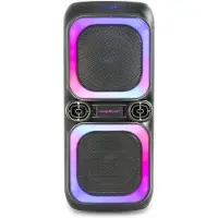 Madison ENCEINTE SONO AUTONOME 2x 8"/20cm - 600W Avec double effet à LED, Bluetooth, USB, microSD & TWS