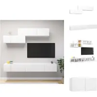 vidaXL Ensemble de 6 meubles TV Blanc Matériau dérivé du bois - Meubles TV