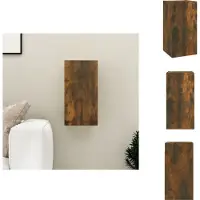 vidaXL Armoire TV chêne fumé 30,5x30x60 cm Bois composite - Meuble TV