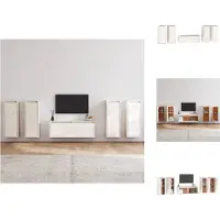 vidaXL Armoires TV 5 pcs. Blanc Pin massif - Meubles TV