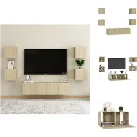 vidaXL Ensemble de 6 meubles TV Chêne Sonoma Matériau dérivé du bois - Meuble TV