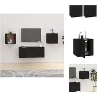 vidaXL Armoires murales TV 2 pcs. noir 40x34,5x40 cm - Meubles TV