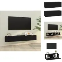 vidaXL Meubles TV muraux 2 pièces noir 100x30x30 cm Bois composite - Meubles TV