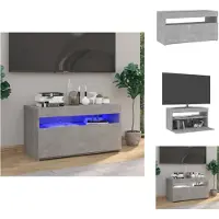 vidaXL Armoire TV avec lampes LED gris béton 75x35x40 cm - Meuble TV