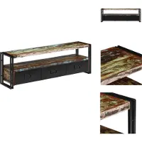 vidaXL Armoire TV en vieux bois massif 120 x 30 x 40 cm - Meuble TV