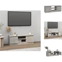 vidaXL Armoire TV avec porte gris béton 102x30x36 cm - Meuble TV
