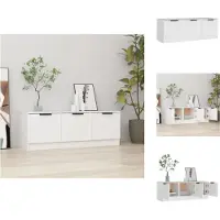 vidaXL Meuble TV Blanc 102x35x36,5 cm Bois composite - Meuble TV