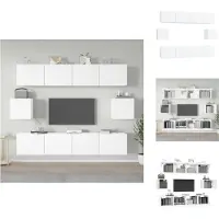 vidaXL Ensemble de 6 meubles TV Blanc Matériau dérivé du bois - Meubles TV