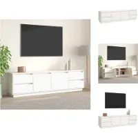 vidaXL Armoire TV Blanc 176x37x47,5 cm Pin massif - Meuble TV