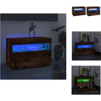 vidaXL Armoires TV 2 pièces avec lampes LED chêne fumé 60x35x40 cm - Meubles TV