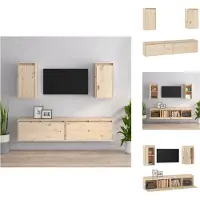 vidaXL Armoires TV 4 pcs. Pin massif - Meubles TV