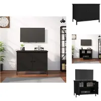 vidaXL Armoire TV avec portes Noir 60x35x45 cm Bois composite - Meuble TV