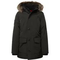 Superdry Homme Parka à Capuche à Fourrure Synthétique Everest Gris Foncé Taille: L