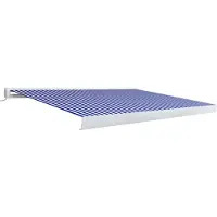vidaXL Store banne à cassette avec moteur 400x300 cm bleu et blanc