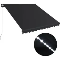 vidaXL Store manuel rétractable avec LED 350x250 cm Anthracite