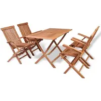 vidaXL Ensemble de jardin 5 pièces teck massif