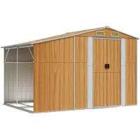 vidaXL Abri de jardin brun clair 277x192,5x179 cm Acier galvanisé