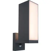 Lutec Lampe murale Cuba anthracite avec capteur