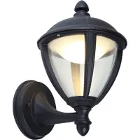 Eco-Light Applique Noir Matt Unite Haute, Led Intégrée, 9w, 330 Lumens, 3000k, Ip44, 230v, Classe I