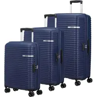 American Tourister Set de valises - Set Liftoff 3 pièces - Bagage à main + M/L - Bleu minuit
