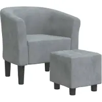 vidaXL Chaise cabriolet avec repose-pied gris foncé velours