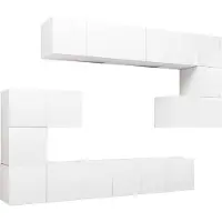 vidaXL 10 Piece TV Cabinet Set White Engineered Wood