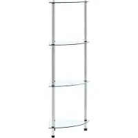 vidaXL Étagère 4 niveaux Transparent 30x30x100 cm Verre trempé