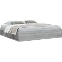 vidaXL Cadre de lit gris Sonoma 200x200 cm