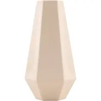 Hortus Vase géométrique en fibre de bambou 10.8x9.5x20 blanc cassé
