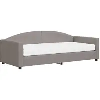 vidaXL Lit de jour avec matelas Taupe 90x200 cm Tissu