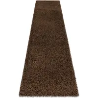 Rugsx Tapis, le tapis de couloir SOFFI shaggy 5cm marron - pour la cuisine, l'antichambre, le couloir 60x300 cm