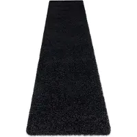 Rugsx Tapis, le tapis de couloir SOFFI shaggy 5cm noir - pour la cuisine, l'antichambre, le couloir 60x200 cm