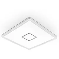 B.K.Licht plafonnier design carré LED 18W éclairage ultra-plat 28mm applique moderne blanc-argenté 2400Lm lumière blanche neutre 4000K 293x293mm