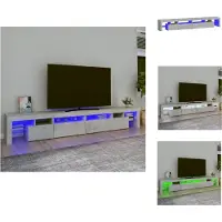vidaXL Armoire TV avec lampes LED gris béton 260x36,5x40 cm - Meuble TV