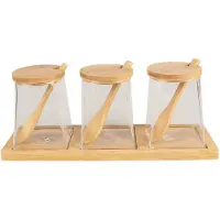 Clayre & Eef Lot de 2 bocaux à provisions 7x7x10 cm Verre transparent