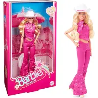 Barbie Poupée du film, Margot Robbie en , poupée à collectionner en tenue de western rose avec chapeau de cowboy