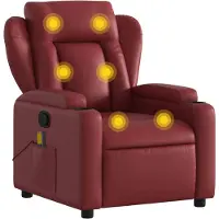 vidaXL Fauteuil de massage vin rouge similicuir