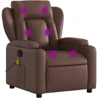 vidaXL Fauteuil de massage brun similicuir