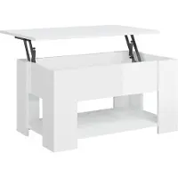 vidaXL Table basse blanc brillant 79x49x41 cm bois composite