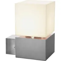 SLV Square Wall Applique murale en acier inoxydable Abat-jour acrylique blanc IP44 E27